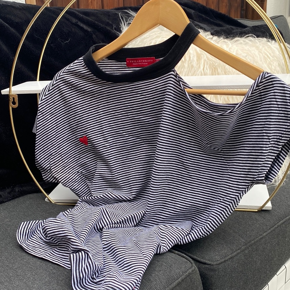 Philanthropy striped t shirt .